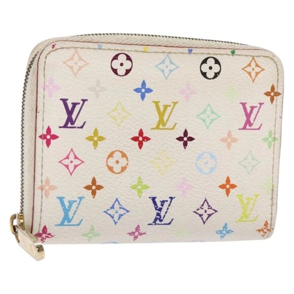 LOUIS VUITTON Monogram Multicolor Zippy Coin Purse White M93741 LV Auth 139623 - Picture 1 of 15